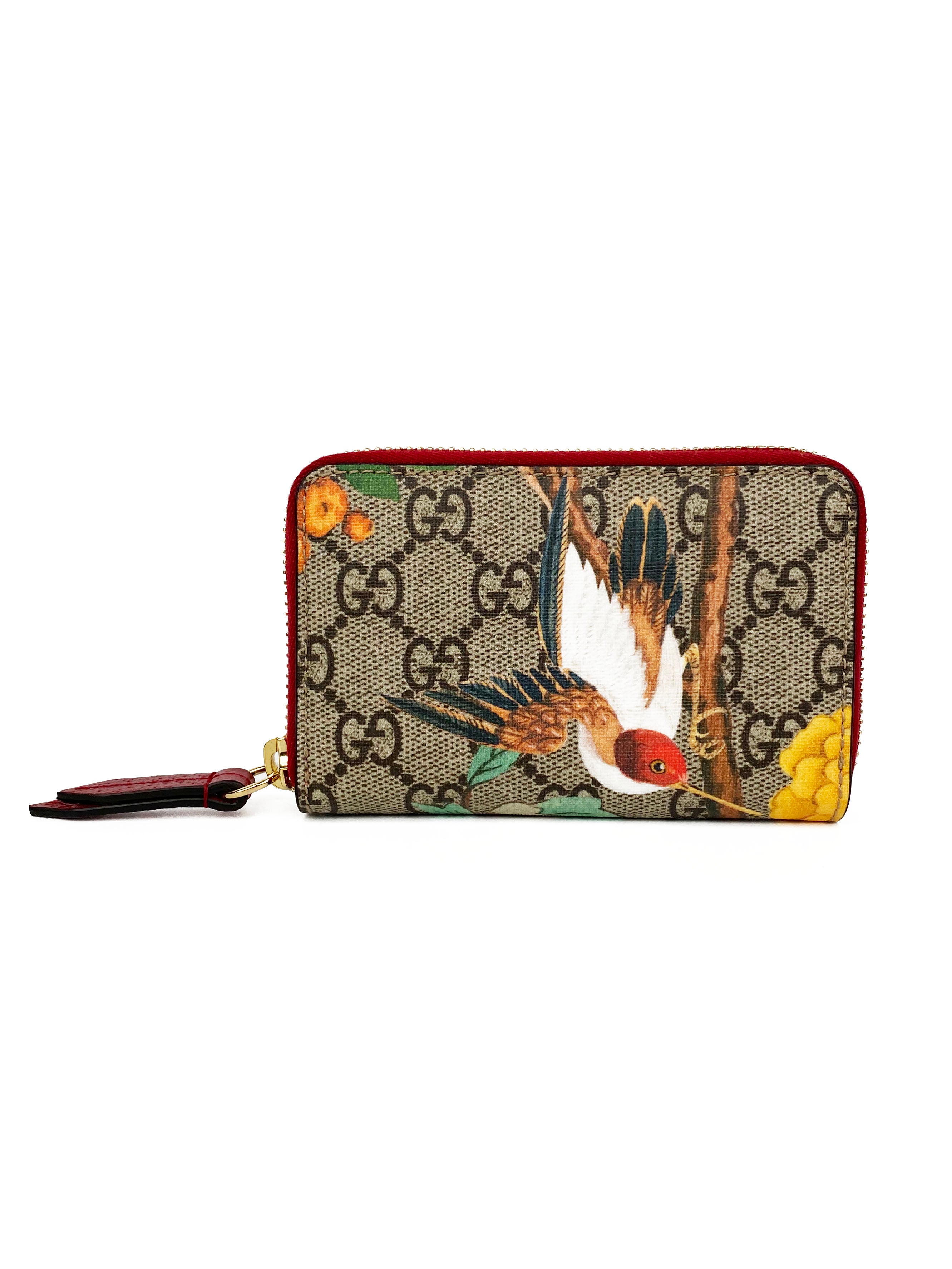 Gucci GG Supreme Tian Card Holder Wallet - Luxury Slim ID Credit Card Case for Women & Men - Perfect for Travel, Business & Everyday Use