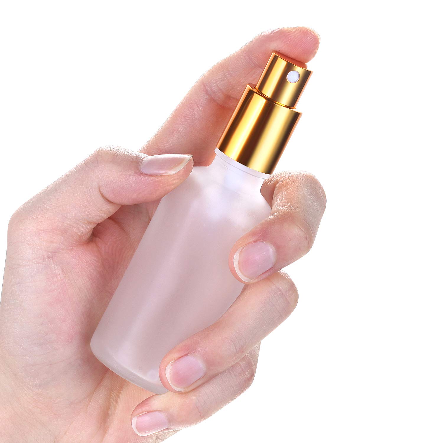 6-Pack Glass Spray Bottles (50ml/1.7oz) - Fine Mist Perfume Atomizer & Essential Oil Sprayer - Frosted Travel-Friendly Bottles for Aromatherapy, Skincare & Home Fragrance