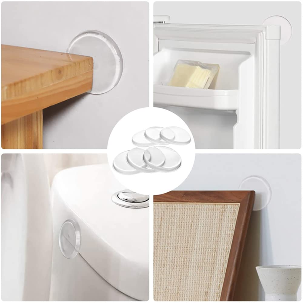 6 Pack Silicone Door Stopper Wall Protector with Self-Adhesive, Soft Door Handle Bumper Guard for Home & Office - Prevents Wall Damage & Noise Reduction, Ideal for Bedrooms, Bathrooms & Kids Rooms
