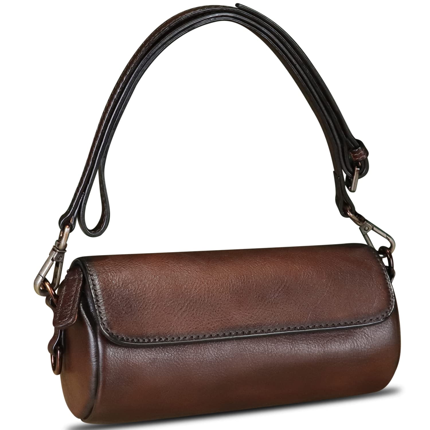 Vintage Genuine Leather Satchel for Women - Handmade Retro Shoulder Purse & Small Crossbody Bag | Perfect for Work, Travel & Everyday Use