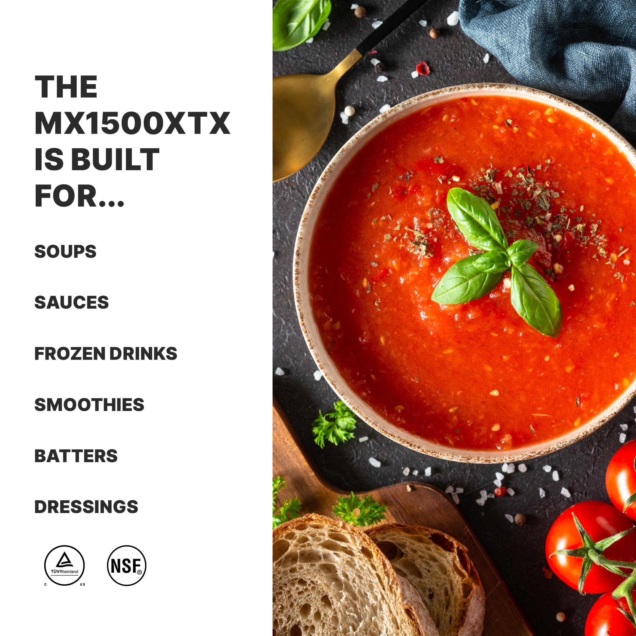 Waring Commercial MX1500XTX 3.5 HP High Performance Blender with Programmable LCD Display, 64oz BPA-Free Container & Noise Reduction Technology - Perfect for Smoothies, Soups & Commercial Kitchen Use