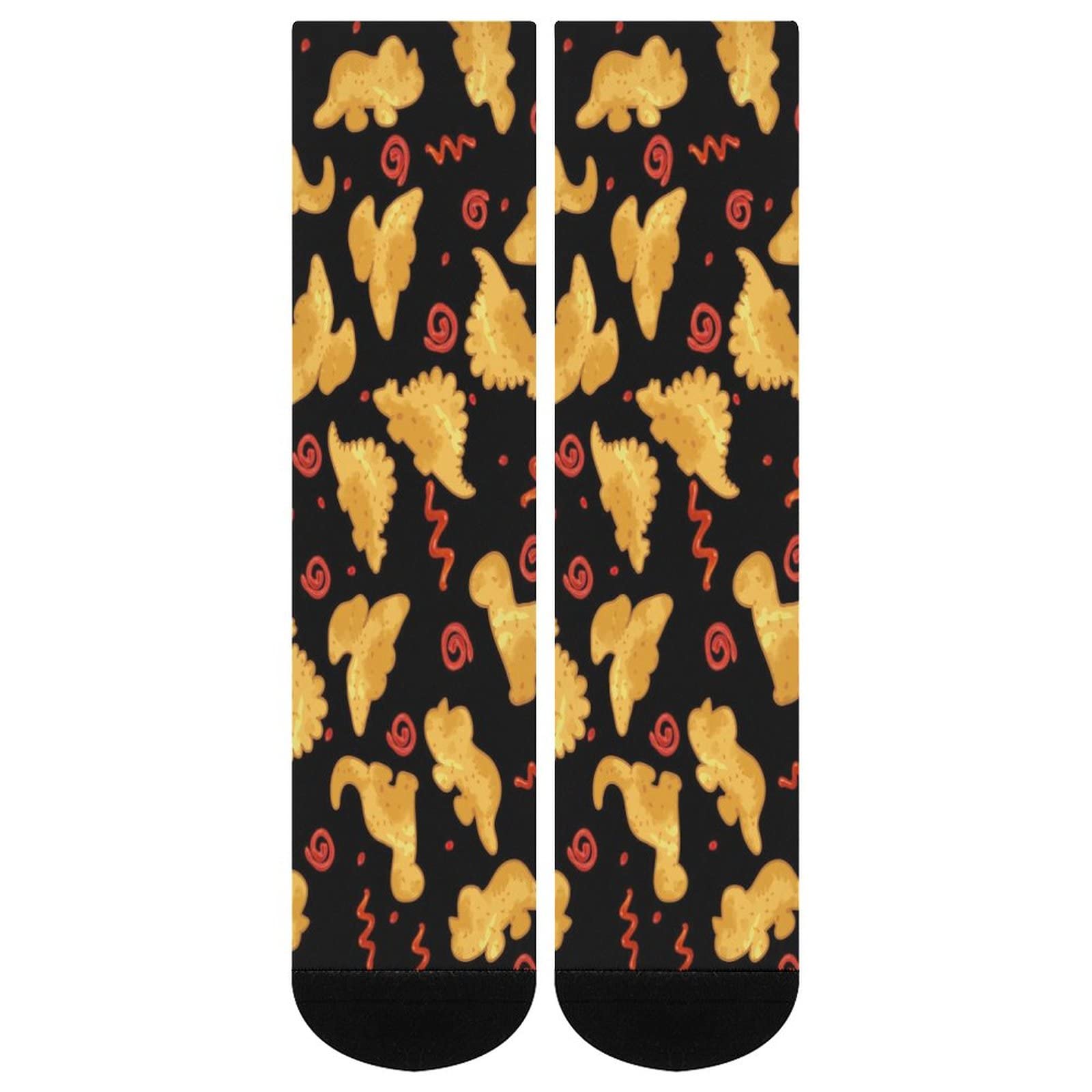 Funny Chicken Nuggets Crew Socks - Unisex Novelty Food Pattern Casual Socks for Men & Women | Perfect Gift for Fast Food Lovers, Office Humor & Cosplay Outfits