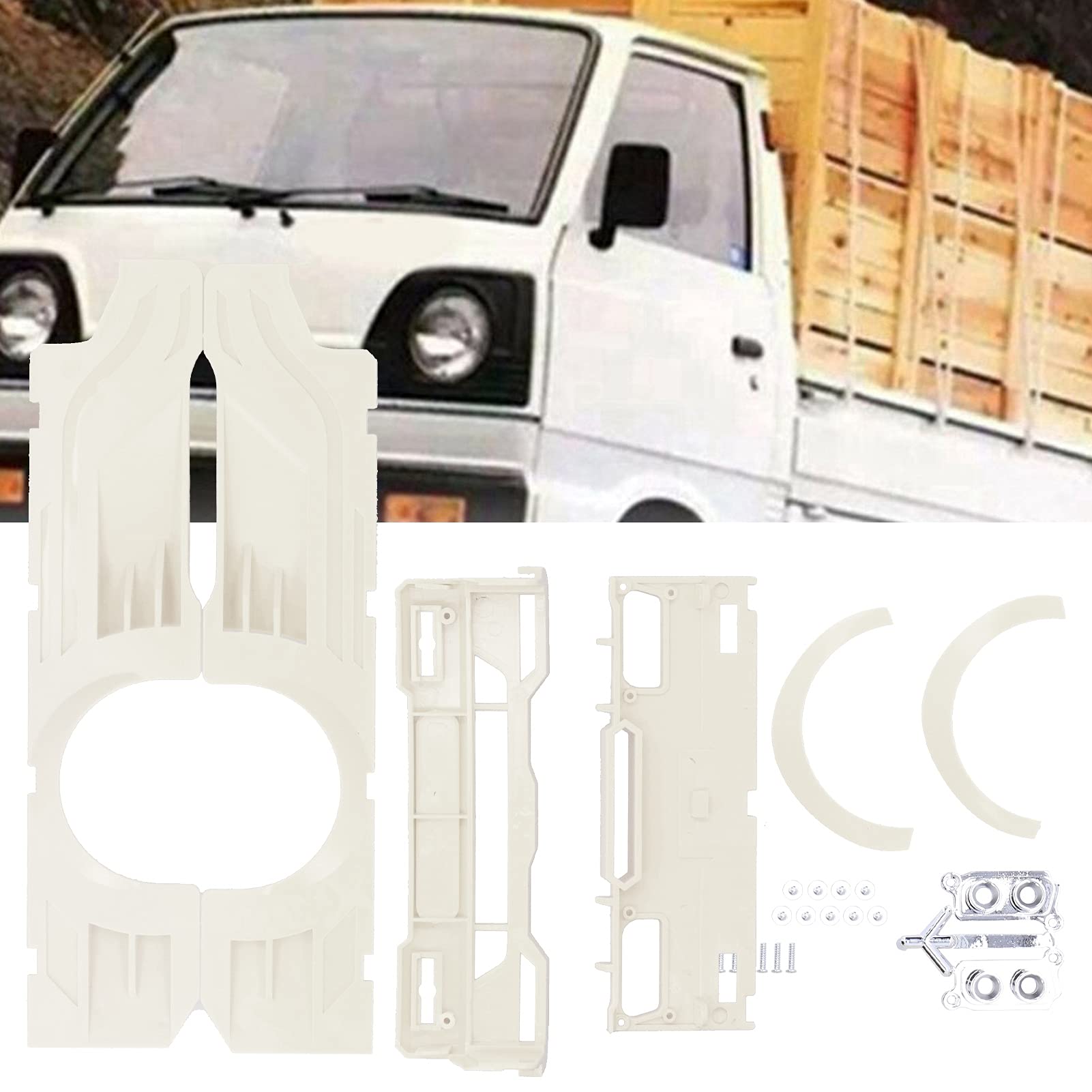 VGEBY RC Wide Body Kit for D12 Truck - White Exhaust Cover & Decoration Set | Off-Road Racing Accessories