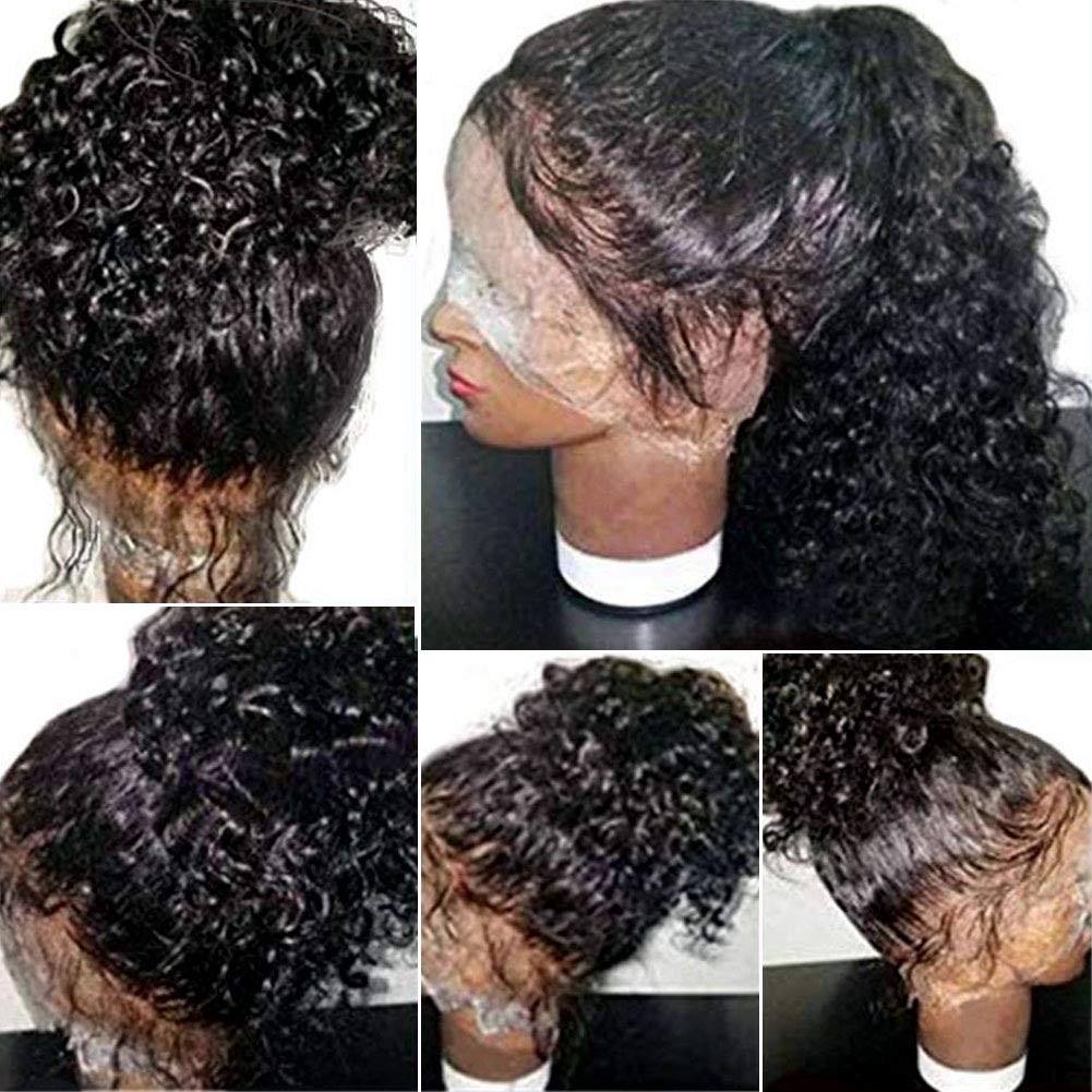 360 Lace Frontal Wigs 150% Water Wave Human Hair Wig with Baby Hair - Deep Curly Brazilian Remy Hair for Black Women - Pre-Plucked Hairline, Natural Black Color (12-22 Inches) - Perfect for Daily Wear, Parties, Weddings & Special Occasions