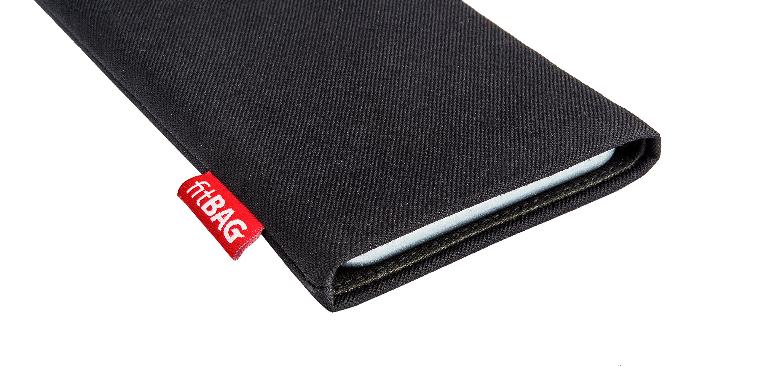 Premium Black Custom Tailored Sleeve Case for Apple iPhone Xs Max - German-Made Luxury Suit Fabric Pouch with Microfiber Lining for Screen Protection & Cleaning - Perfect for Business Meetings, Travel & Everyday Use