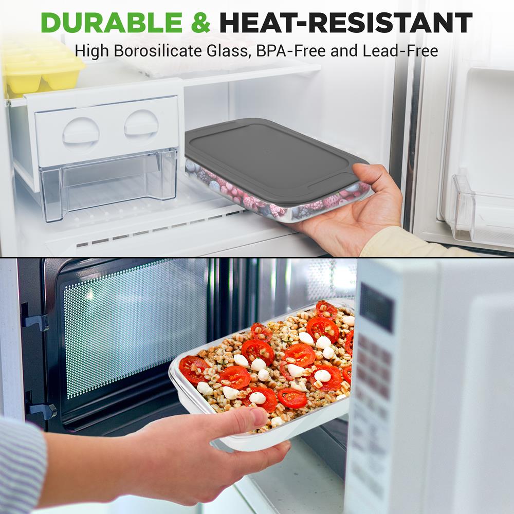 Premium High Borosilicate Glass Bakeware Set - Oven, Microwave & Freezer Safe - Perfect for Baking, Roasting & Meal Prep