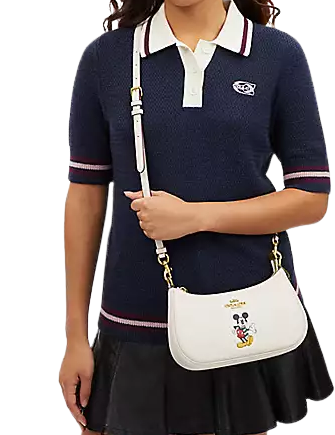 Coach Disney X Coach Teri Shoulder Bag with Mickey Mouse - Stylish Crossbody Purse for Women, Fashionable Disney Collection Handbag for Daily Use, Work, Travel & Shopping