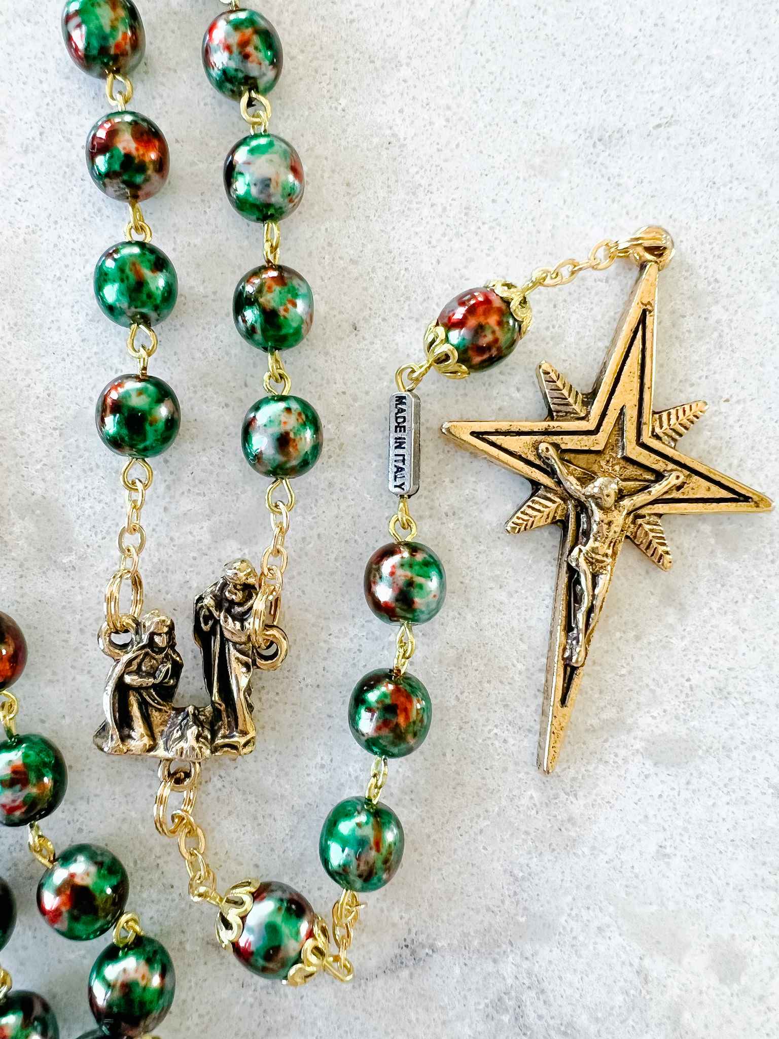 Christmas Nativity Star Rosary - Religious Catholic Rosary Beads for Prayer & Devotion - Perfect for Advent, Christmas Decorations & Gifts
