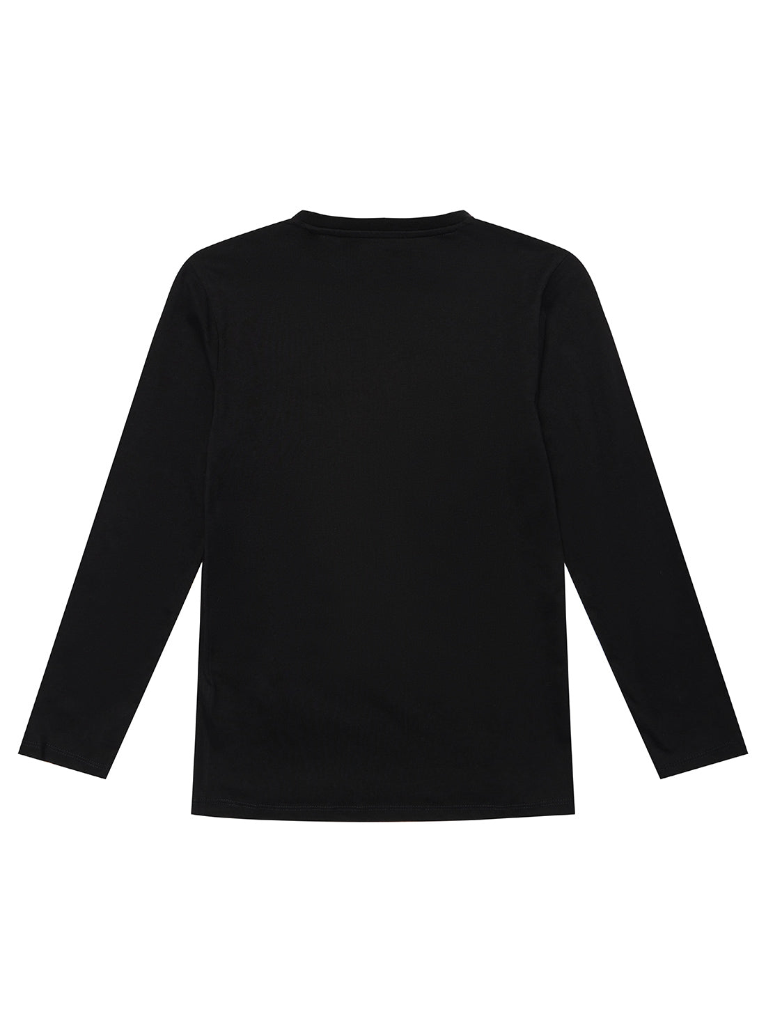 Black Long Sleeve T-Shirt for Men & Women - Comfortable Cotton Crewneck Tee (Sizes 7-16) - Perfect for Casual Wear, Layering & Everyday Outfits