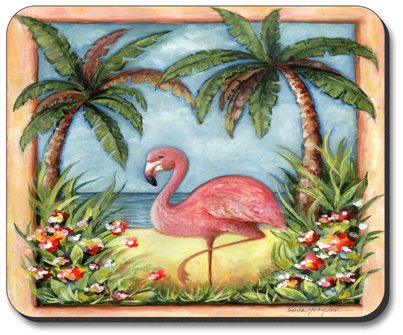 Flamingo Brand Art Plates Mouse Pad - Non-Slip Gaming & Office Desk Mat for Computers, Laptops, and Workstations - Perfect for Home, Office, and Gaming Setups