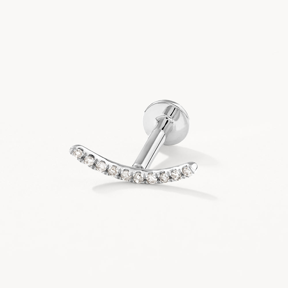 Micro Diamond Climber Helix Single Stud Earring in Sterling Silver - Perfect for Cartilage Piercing & Everyday Wear