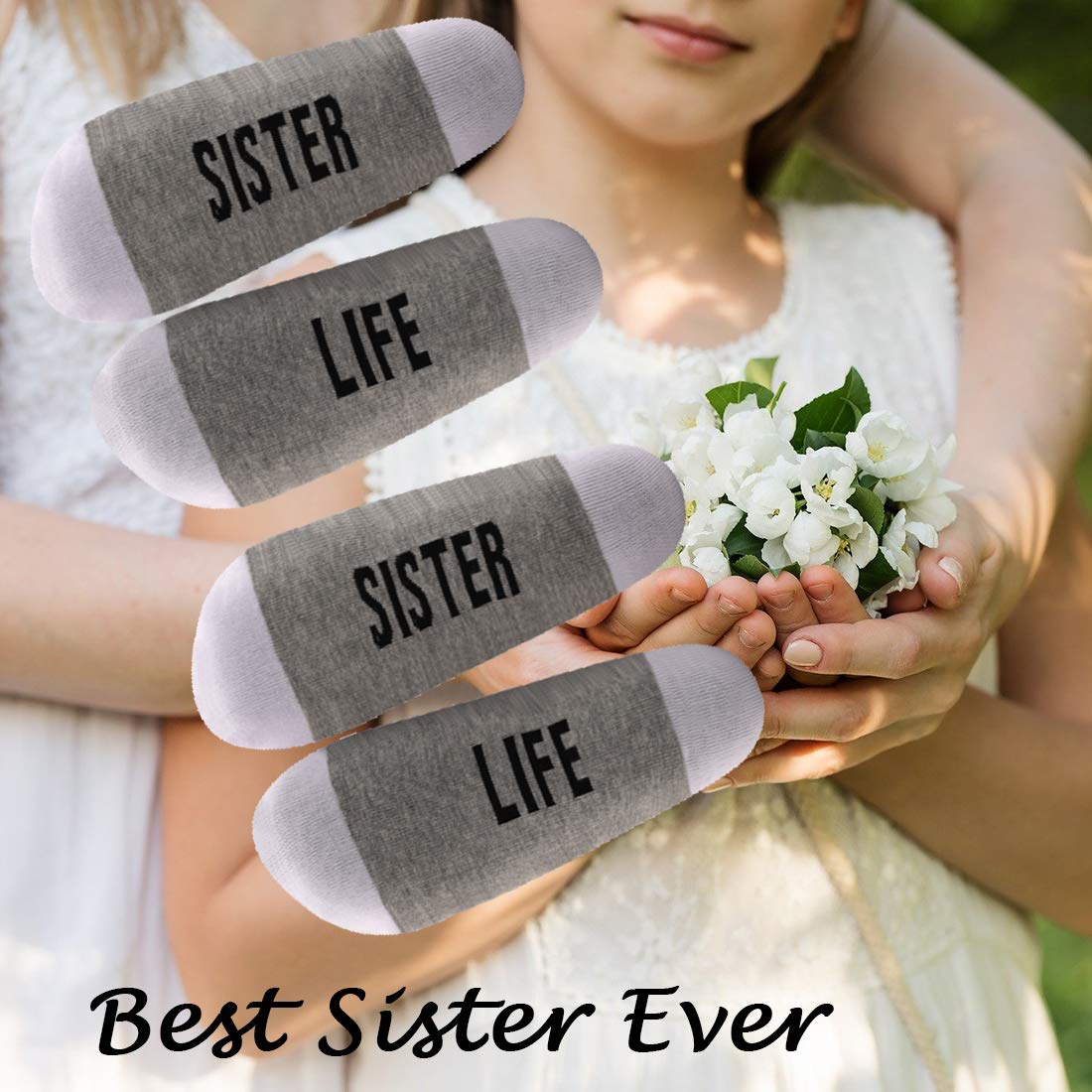 LEVLO Sister Life Socks - Best Friend Matching Socks for Women, Cute Sorority Sisters Gift, BFF Socks for Sleepovers, Girls Night Out & Friendship Gifts