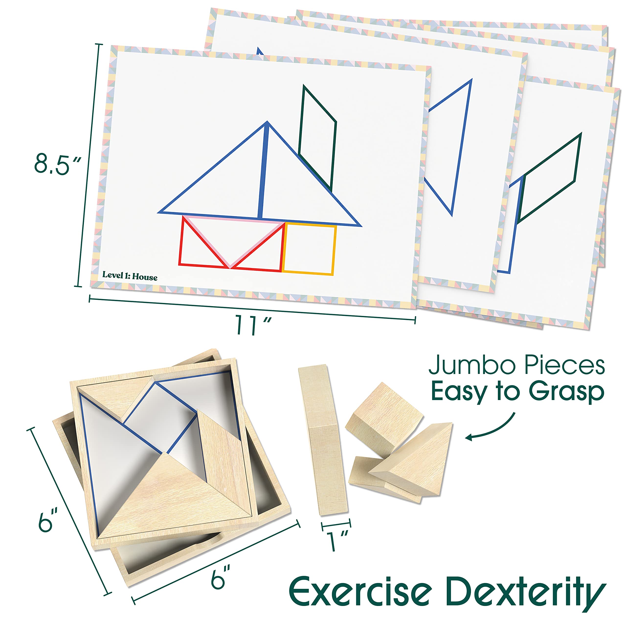 Dementia Busy Box with Tangram Game & Templates for Seniors - Alzheimer's Activities & Elderly Care