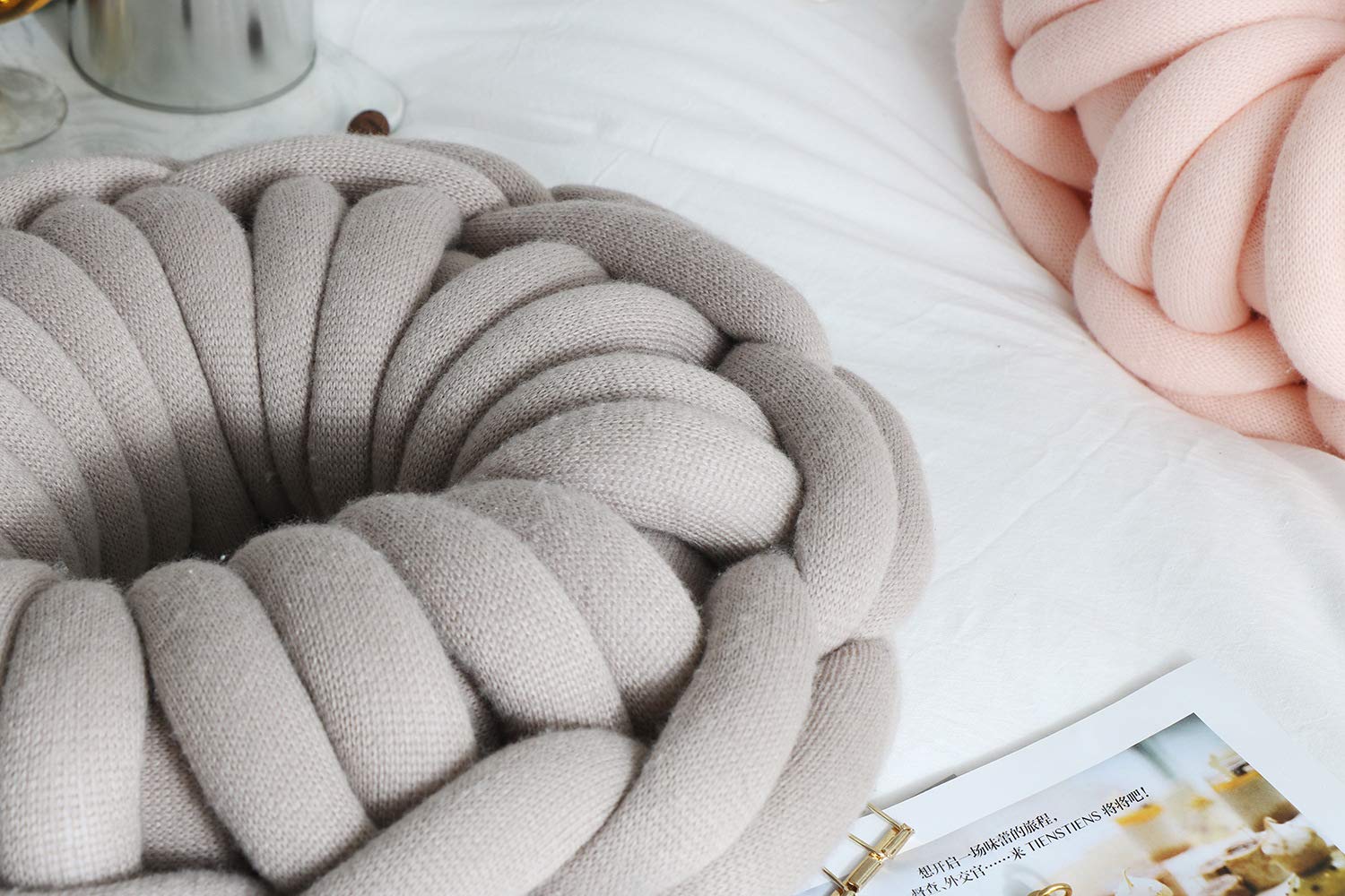 Round Donut Pillow - Braided Weave Throw Pillow for Bed & Sofa, Soft Plush Knot Cushion, Decorative Home Accent - Perfect for Living Room, Nursery, or Office Decor