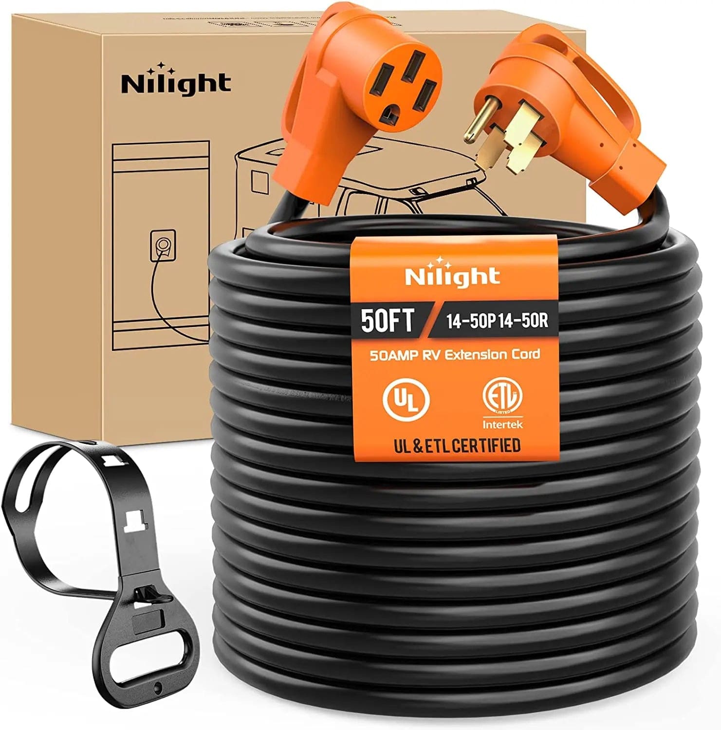 50 Amp 50 FT Heavy Duty RV Extension Cord - Power Your RV, Camper, or Trailer Anywhere - Perfect for Camping, Outdoor Adventures & RV Parks