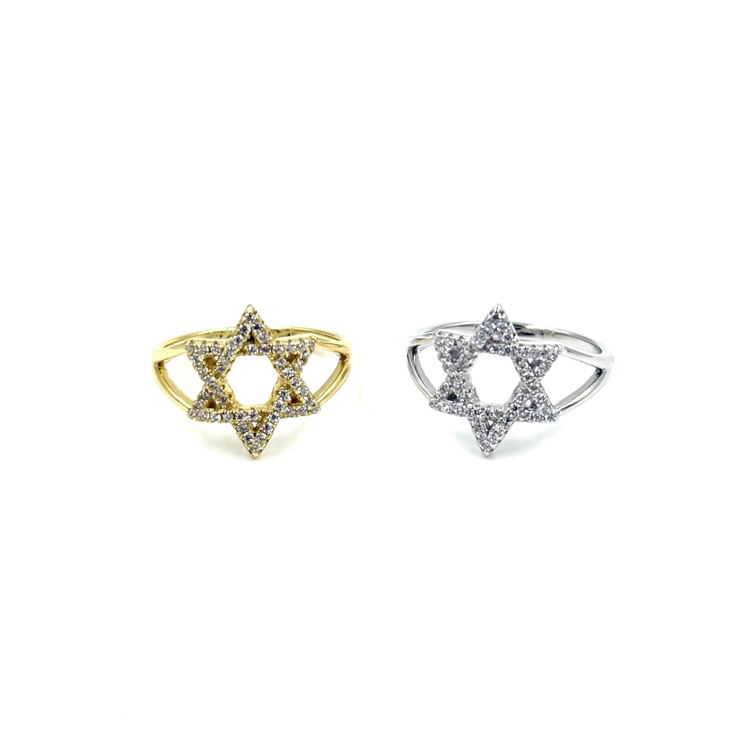 Sterling Silver CZ Open Star Ring for Women - Elegant Ashley Gold Jewelry for Everyday Wear & Special Occasions
