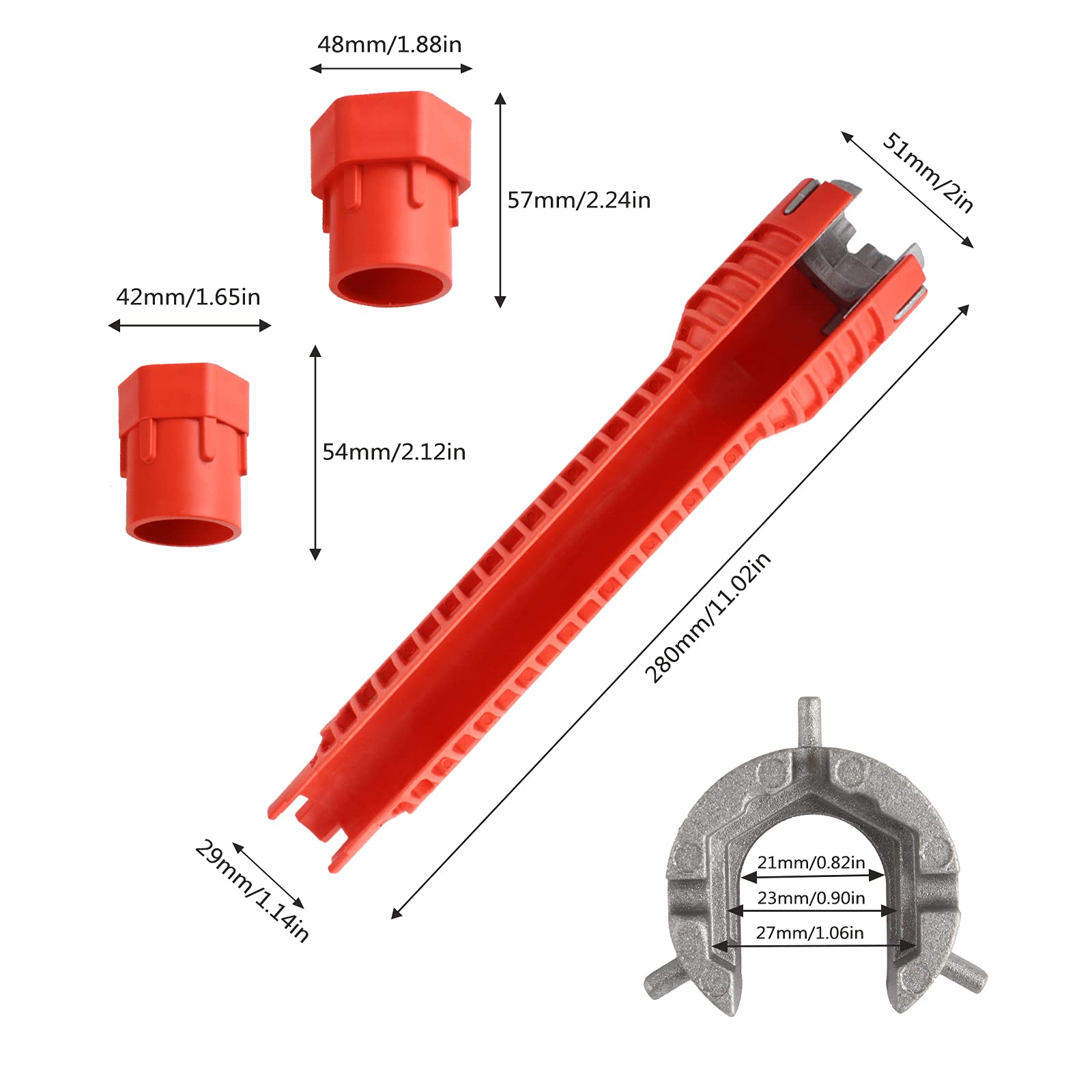 Larcele 8-in-1 Multi-Function Faucet and Sink Installer Tool Kit - Adjustable Pipe Wrench for Bathroom & Kitchen Plumbing Repairs (DYBS-01) - Perfect for DIY Home Maintenance, Leak Fixes & Pipe Installations