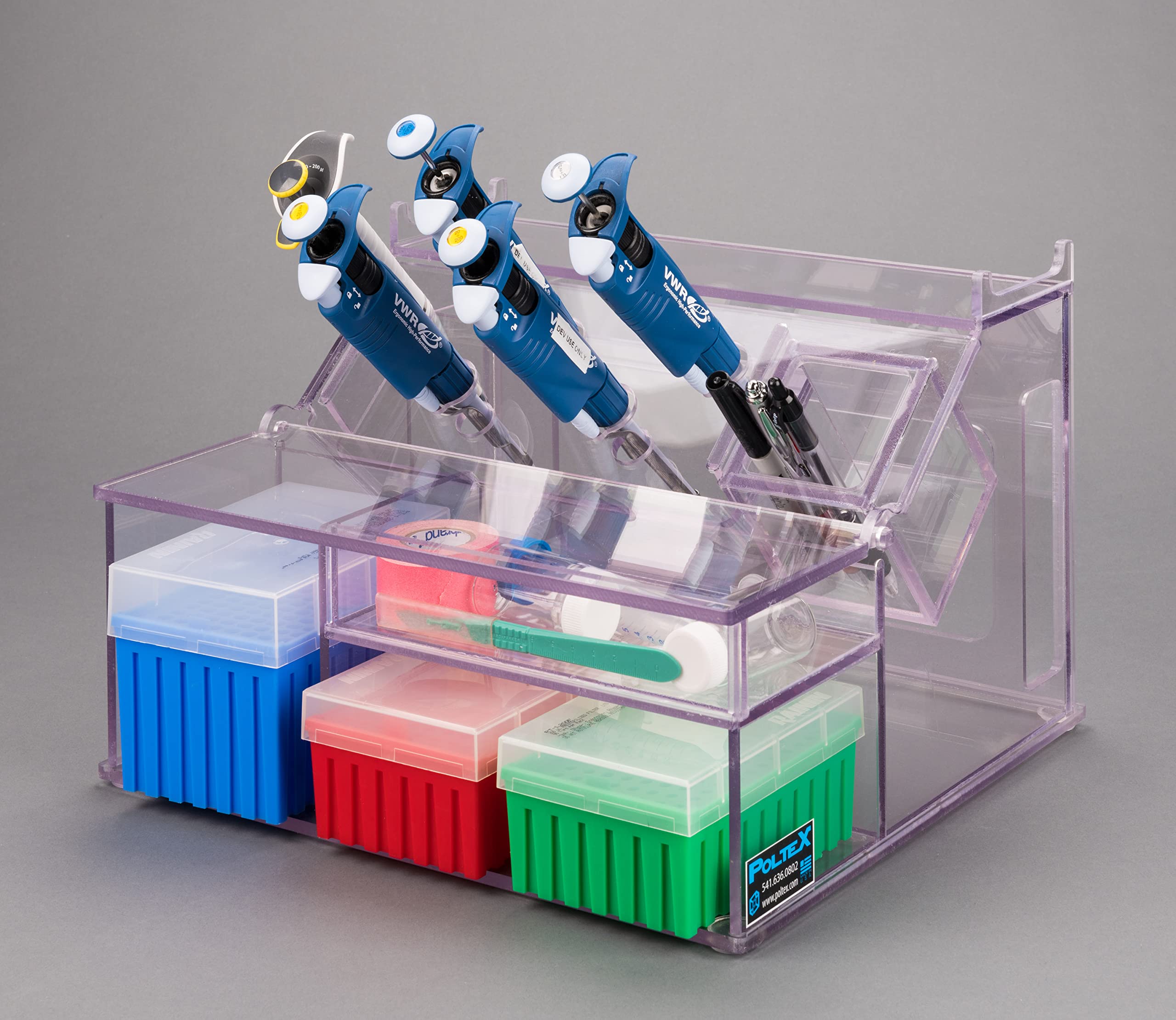 Sterile Pipette Tip Holder with Storage Rack - Lab Organizer for PCR Tubes, Microcentrifuge Tubes & Sample Vials - Perfect for Biology Labs, Medical Research & Scientific Experiments