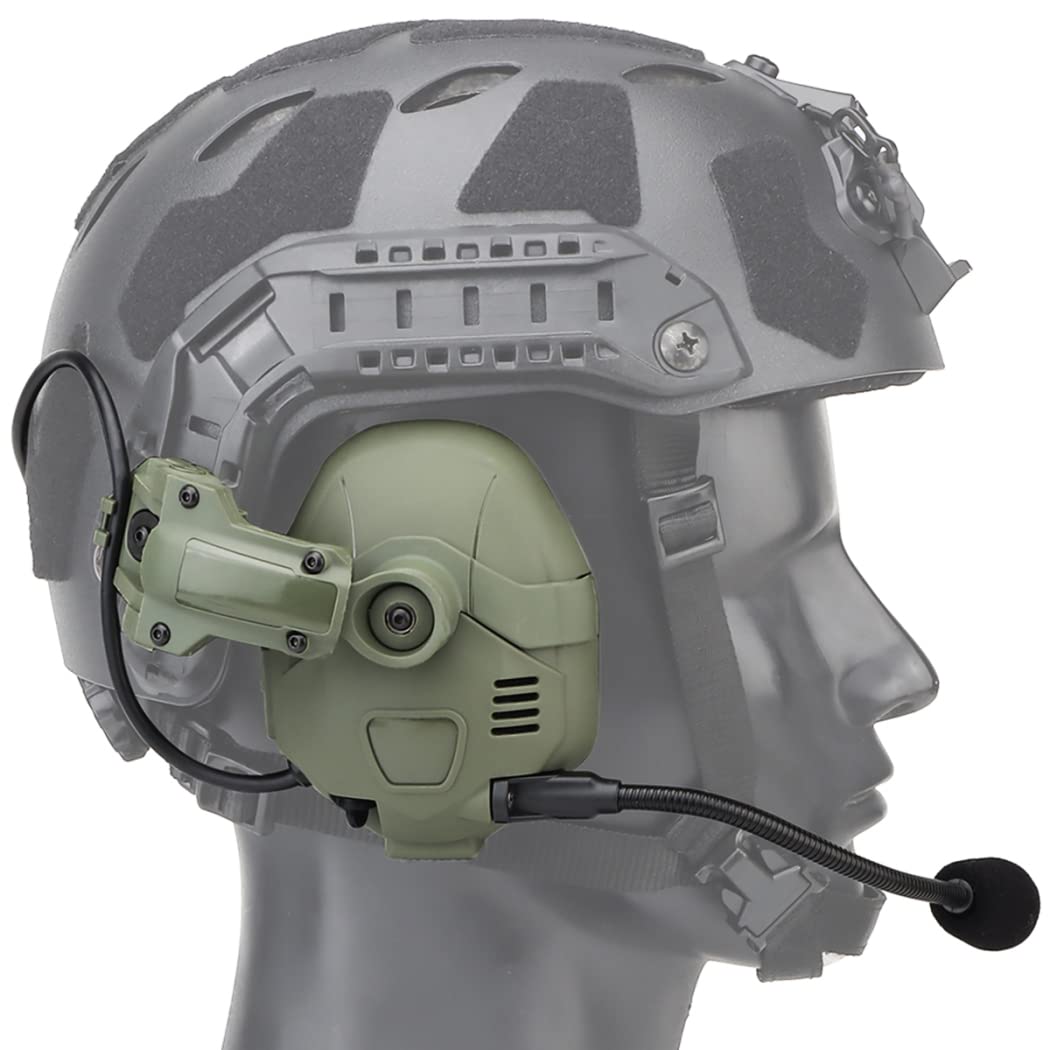 Premium Bluetooth Headset with Noise Cancelling & Clear Sound Pickup – Compatible with Airsoft Helmets, Goggles, NVG Models & Mounts – Includes Tactical Flashlight & Flashing Light – Ideal for Paintball, Shooting, Hunting & Outdoor Adventures