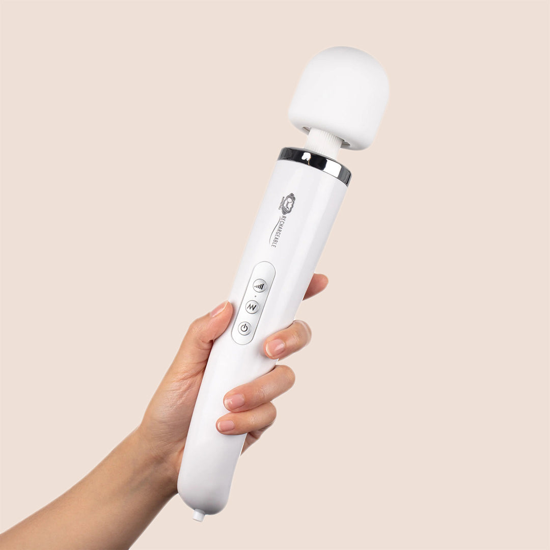 Rechargeable Vibrating Wand Massager Kit for Muscle Relaxation & Pain Relief - Health & Wellness Personal Care Device for Home & Spa Use