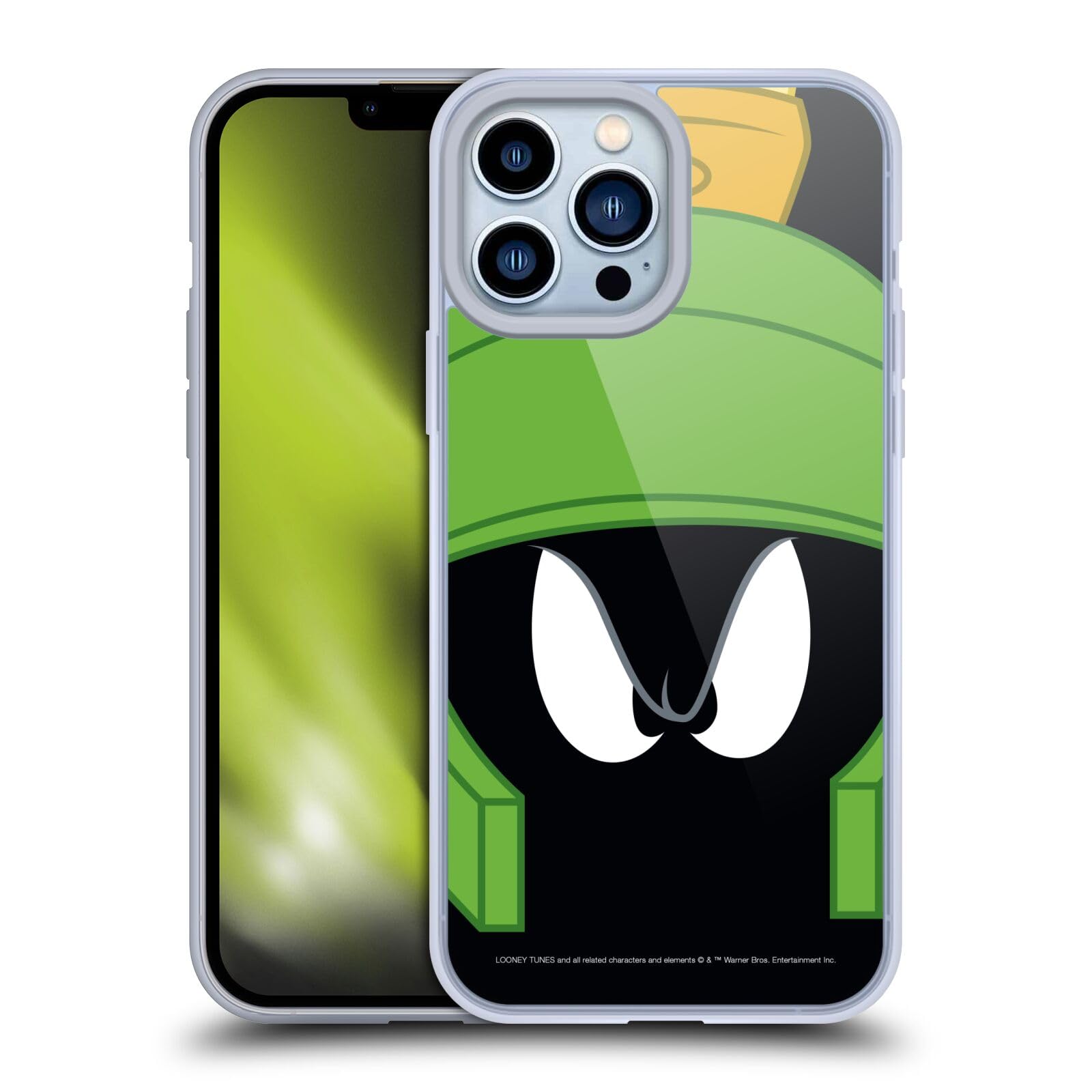 Looney Tunes Marvin The Martian iPhone 13 Pro Max Case - Officially Licensed Full Face Soft Gel Cover by Head Case Designs, Perfect for Everyday Protection and Fan Expression