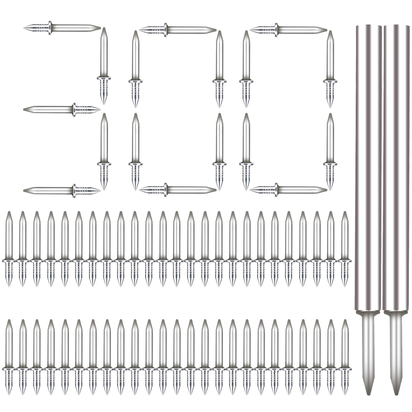 300pcs Seamless Invisible Nails with Sleeve Tool - Double Headed Screws for Baseboard & Skirting Board Installation - No Marks Hidden Fasteners for Solid Wood Furniture & Wall Paneling - Perfect for DIY Home Improvement Projects