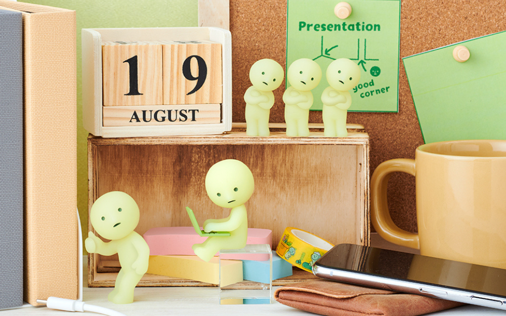 Smiski @ Work Series Blind Box - Cute Japanese Collectible Figures for Office & Home Decor - Perfect for Desk Display, Gifts, and Anime Fans