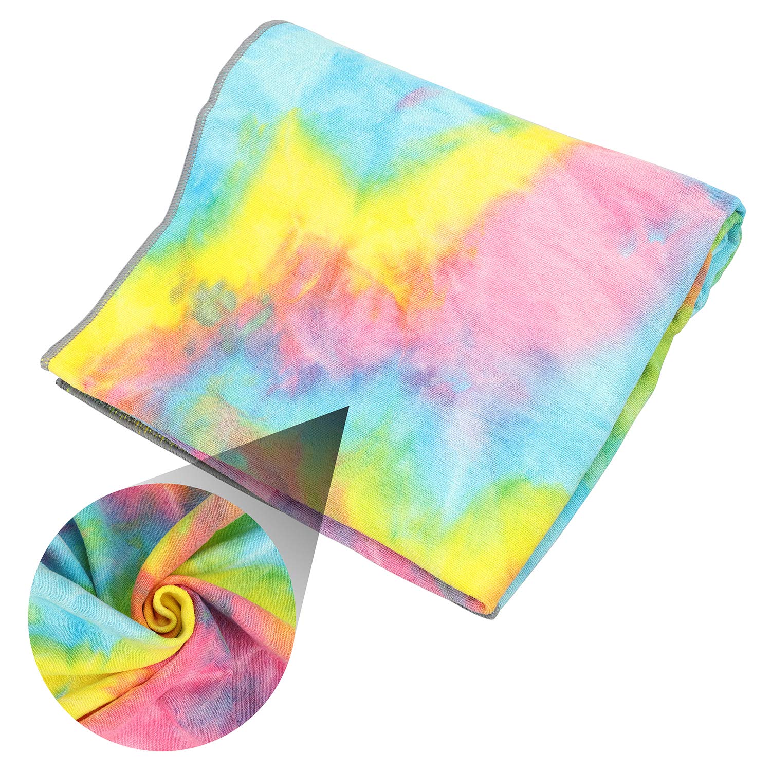 Non-Slip Hot Yoga Towel - 100% Absorbent Microfiber with Waffle Texture, 24