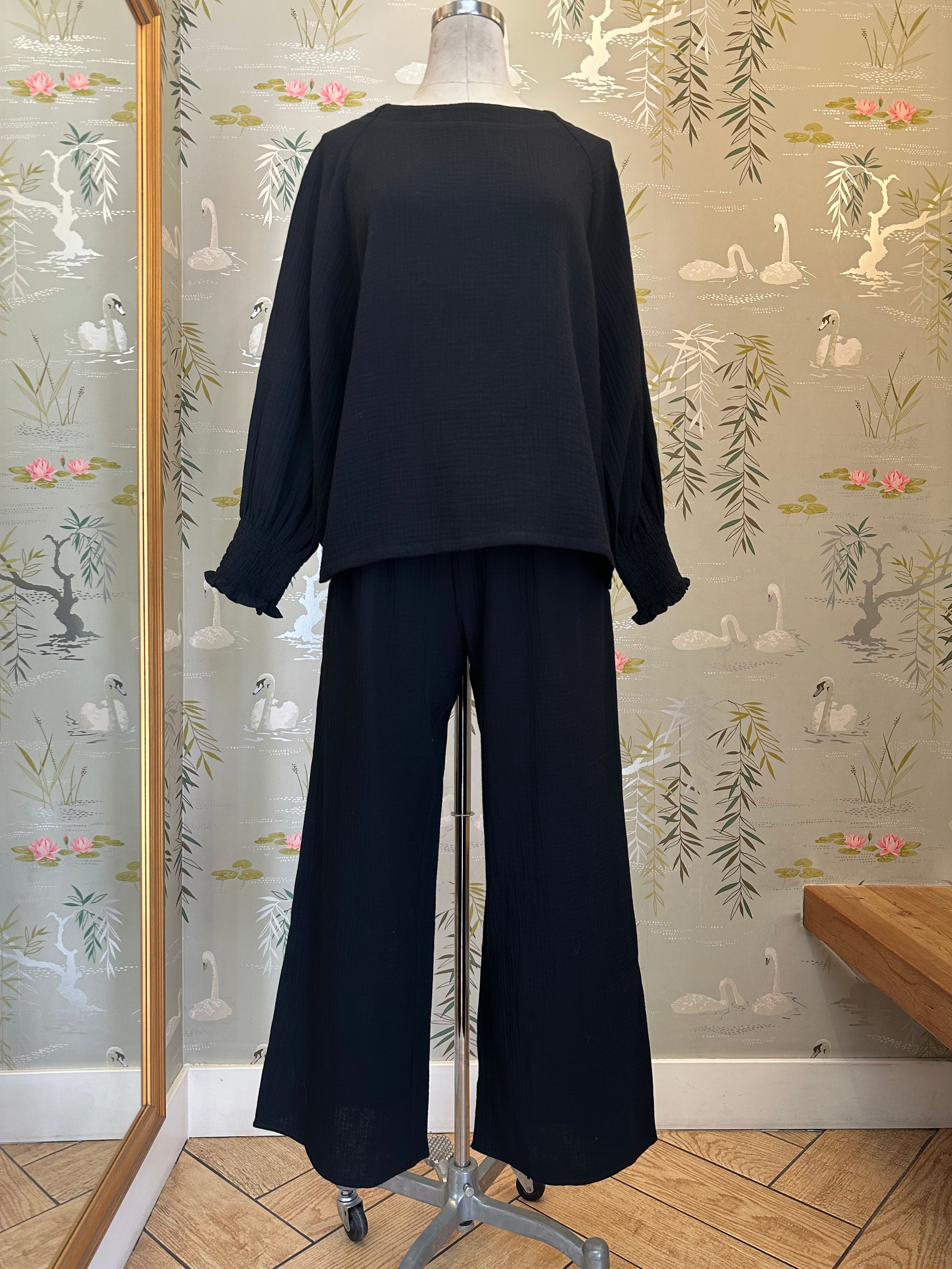 Zoe Smocked Pant for Women - Black High Waist Flare Leg Pants | Elegant & Comfortable for Work, Party, and Casual Wear | PRE ORDER