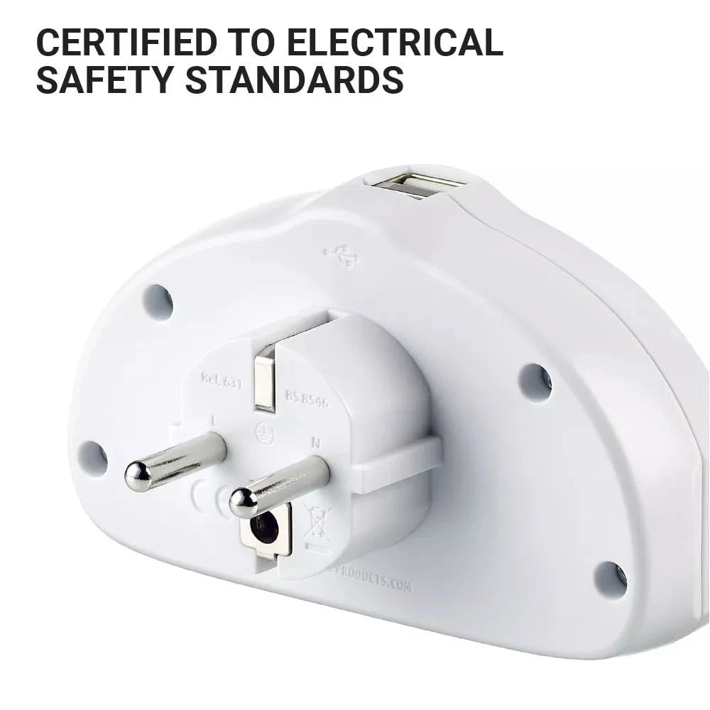 Go Travel World EU Adaptor Duo with USB Ports - Universal Travel Charger for Europe | Perfect for Phones, Laptops & Tablets on Business Trips & Vacations
