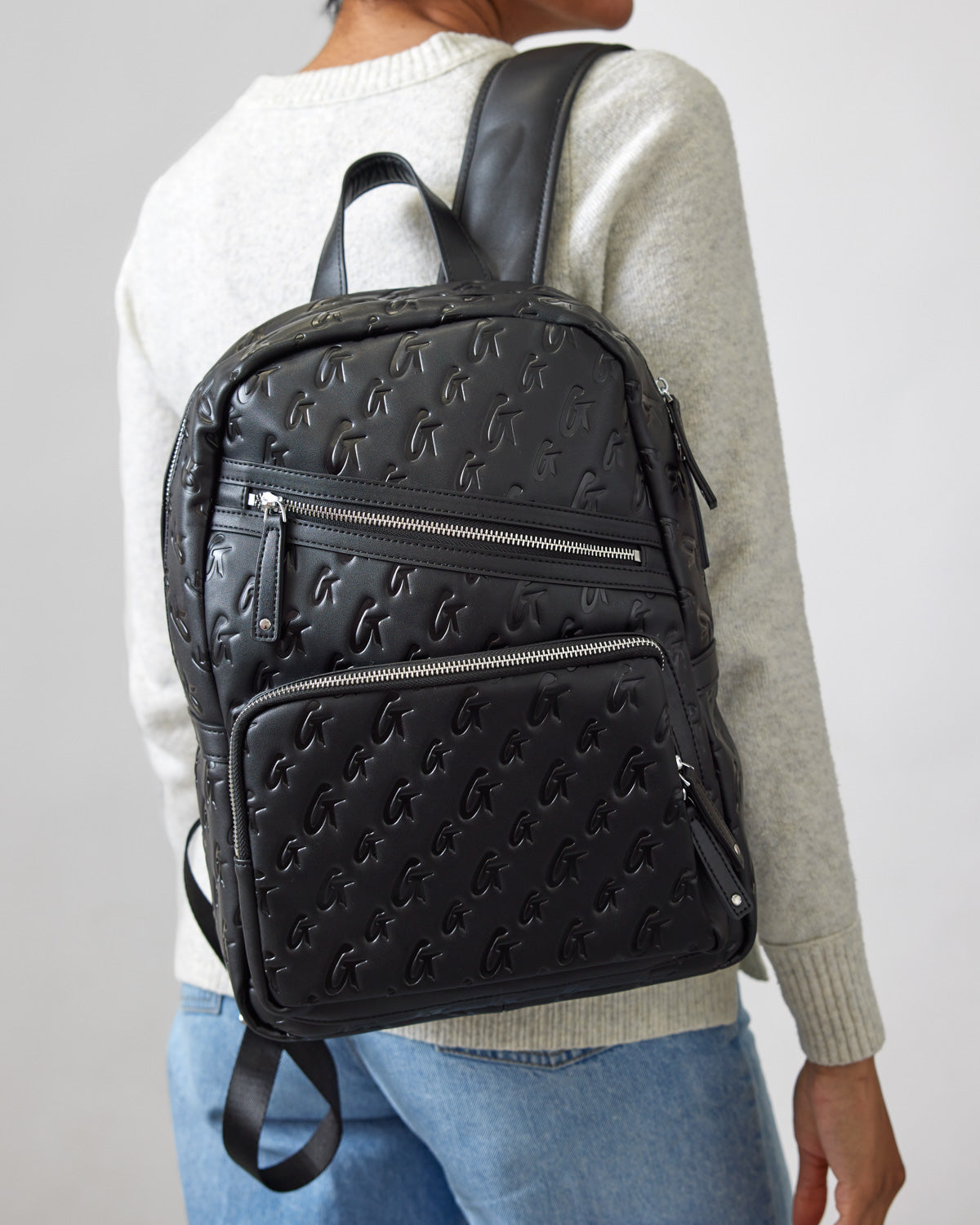 MONOGRAM Unisex Backpack - Stylish & Durable Black Backpack for Men & Women | Perfect for School, Travel & Everyday Use