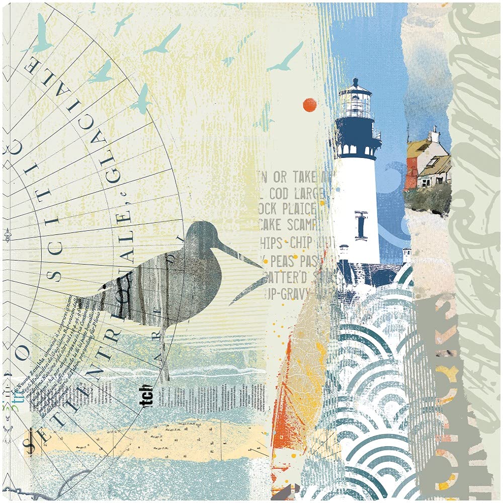 Coastal Collage Canvas Wall Art by Ken Hurd - 32x32 Inch Ready-to-Hang Beach Decor for Living Room, Bedroom, Bathroom & Office - Perfect for Coastal, Nautical & Beach House Themes