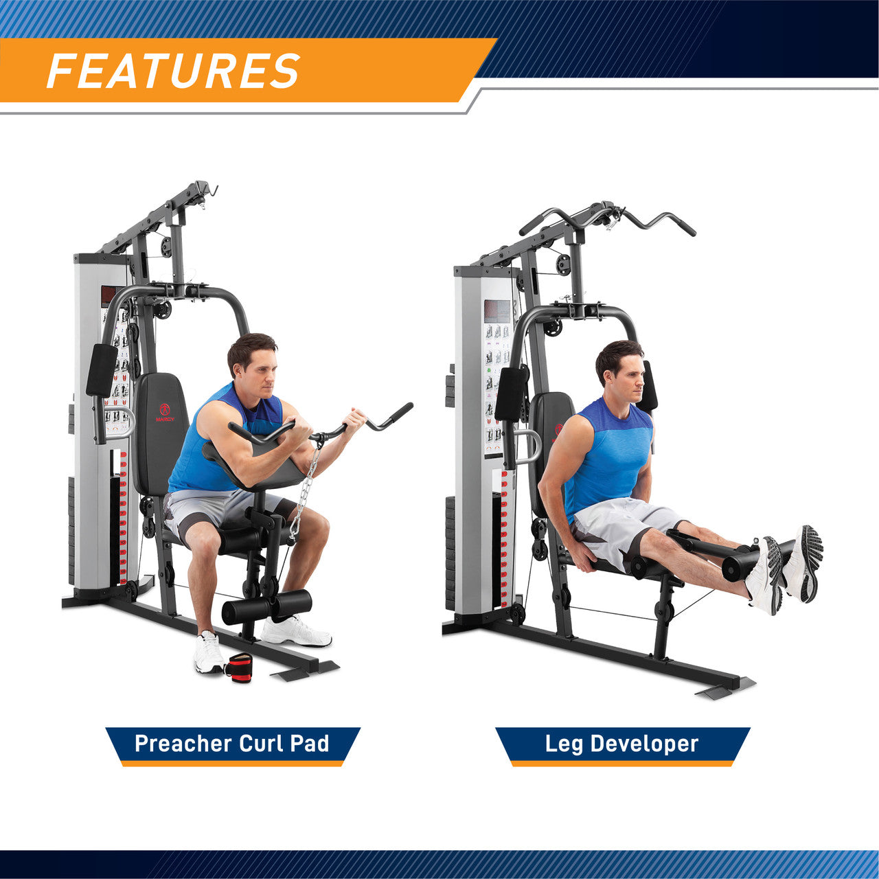 Marcy MWM-988 Home Gym System with 150lb Weight Stack - Full Body Workout Equipment for Strength Training & Fitness | Perfect for Home Gym, Small Spaces & Personal Training