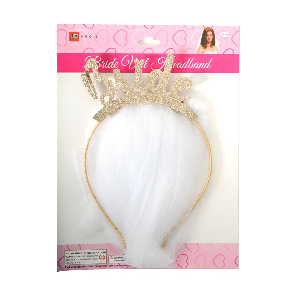 Sparkling Bridal Veil Headband with Glitter - Perfect for Weddings, Prom, and Special Occasions