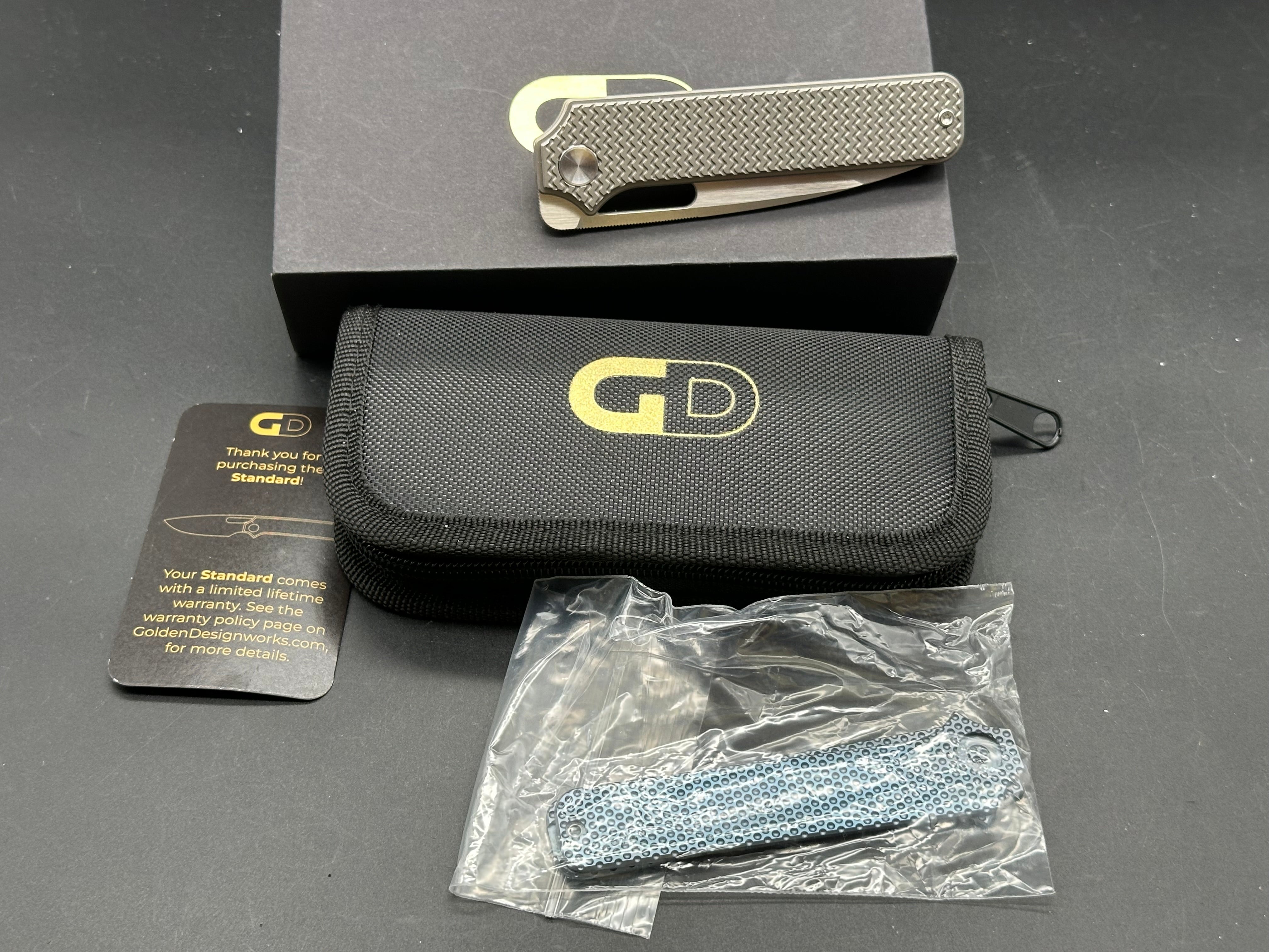Premium Titanium Blue Dimpled Pocket Knife Scale - Durable & Lightweight for EDC, Outdoor Adventures & Camping