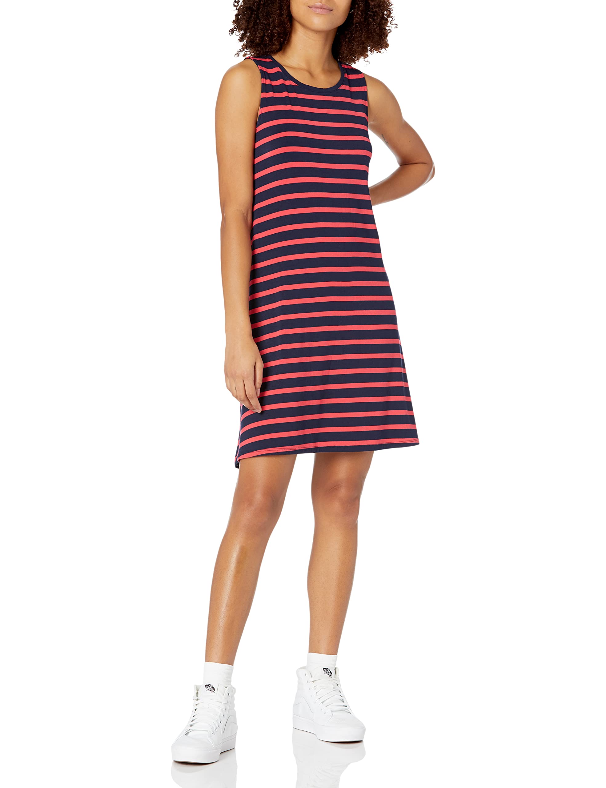 Amazon Essentials Women's Tank Swing Dress - Plus Size Flowy Casual Summer Dress for Beach, Vacation & Everyday Wear