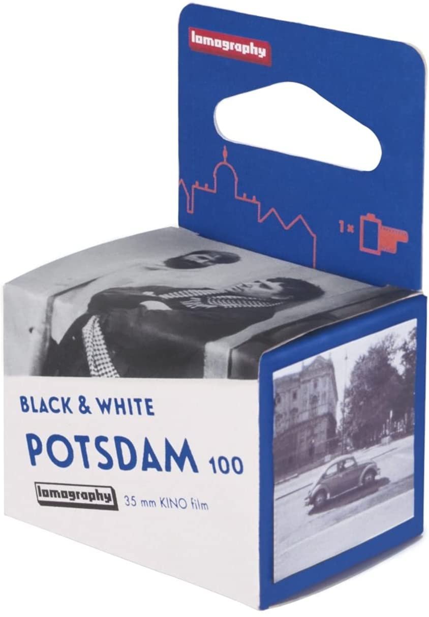Lomography Potsdam Kino 100 Black and White 35mm Film Roll - 36 Exposures, Dated 08/24 - Perfect for Street Photography & Vintage Film Effects