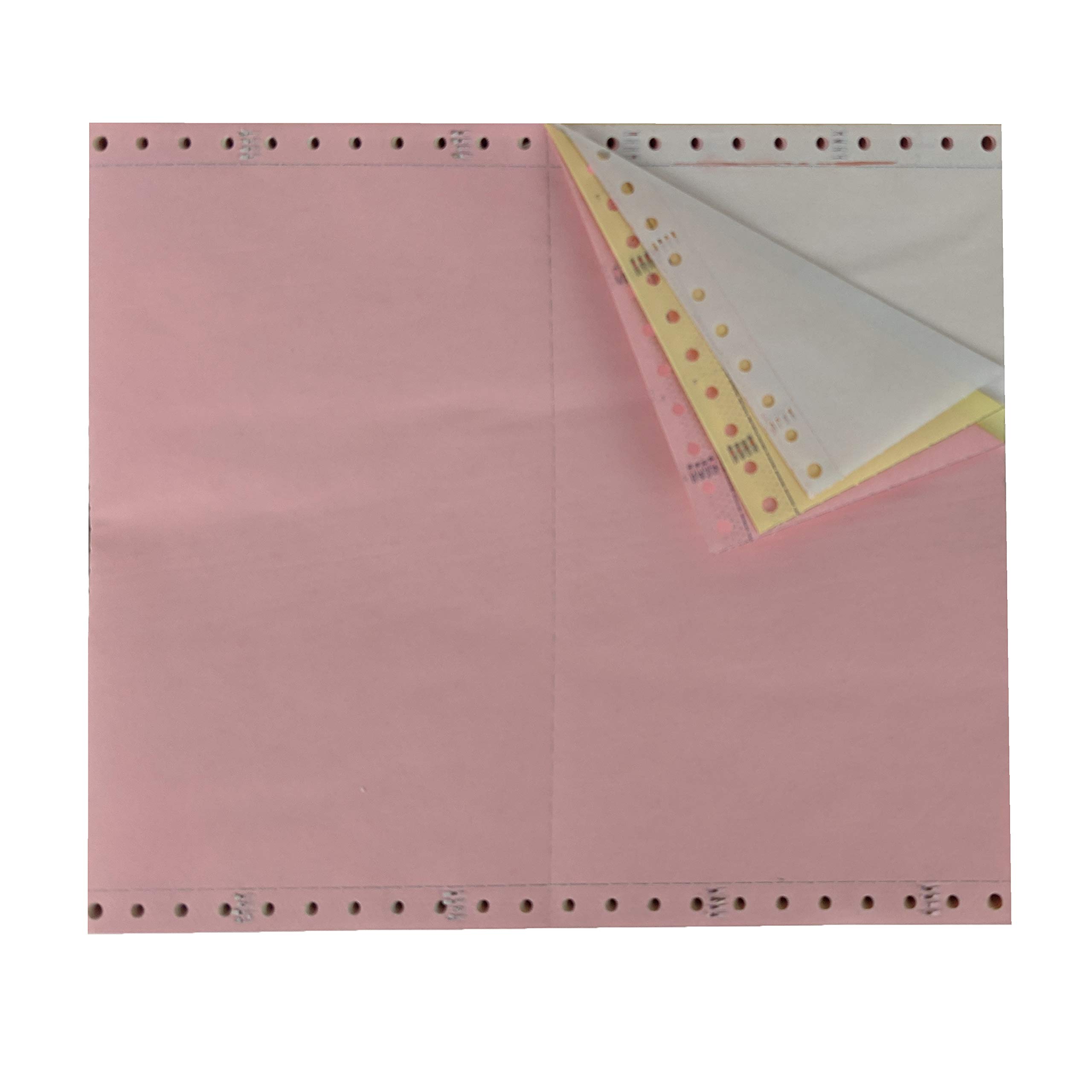 Trendar 3-Part Continuous Feed Computer Paper - White/Canary/Pink Perforated Dot Matrix Paper - 9.5