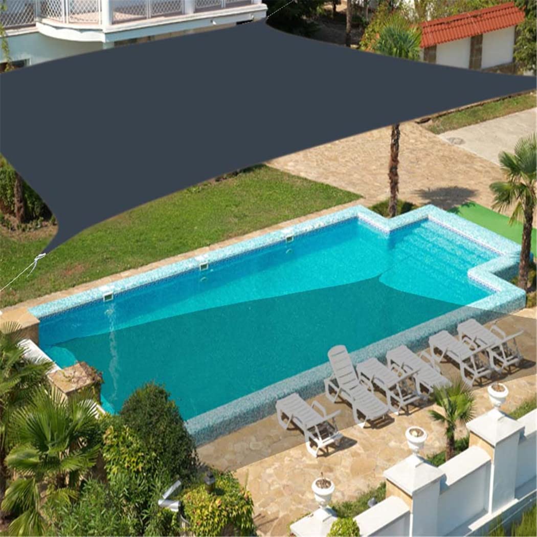 13' x 26' Waterproof Sun Shade Sail - 95% UV Block Outdoor Canopy with Hardware Kit - Dark Gray Oxford Cloth Awning for Patio, Garden & Backyard Sun Protection | Perfect for Poolside, Deck & Outdoor Relaxation