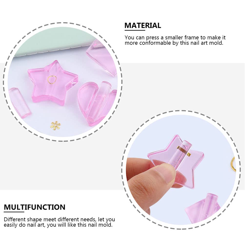 FOMIYES 4Pcs Nail Embossed Molds Set - Heart & Round Metal Frame DIY Manicure Tools for Nail Art, Stencils, and Professional Designs | Perfect for Home Salons, DIY Nail Artists, and Beauty Enthusiasts