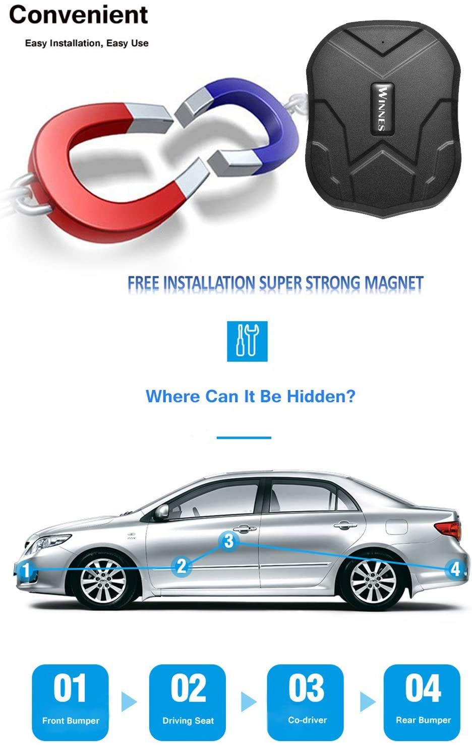 **Zeerkeer Waterproof GPS Tracker - 150 Days Standby, Real-Time Tracking Device for Cars, Trucks, Motorcycles & Boats | Anti-Theft & Fleet Management | Free App & 10000mAh Battery | Perfect for Outdoor Adventures & Asset Security**