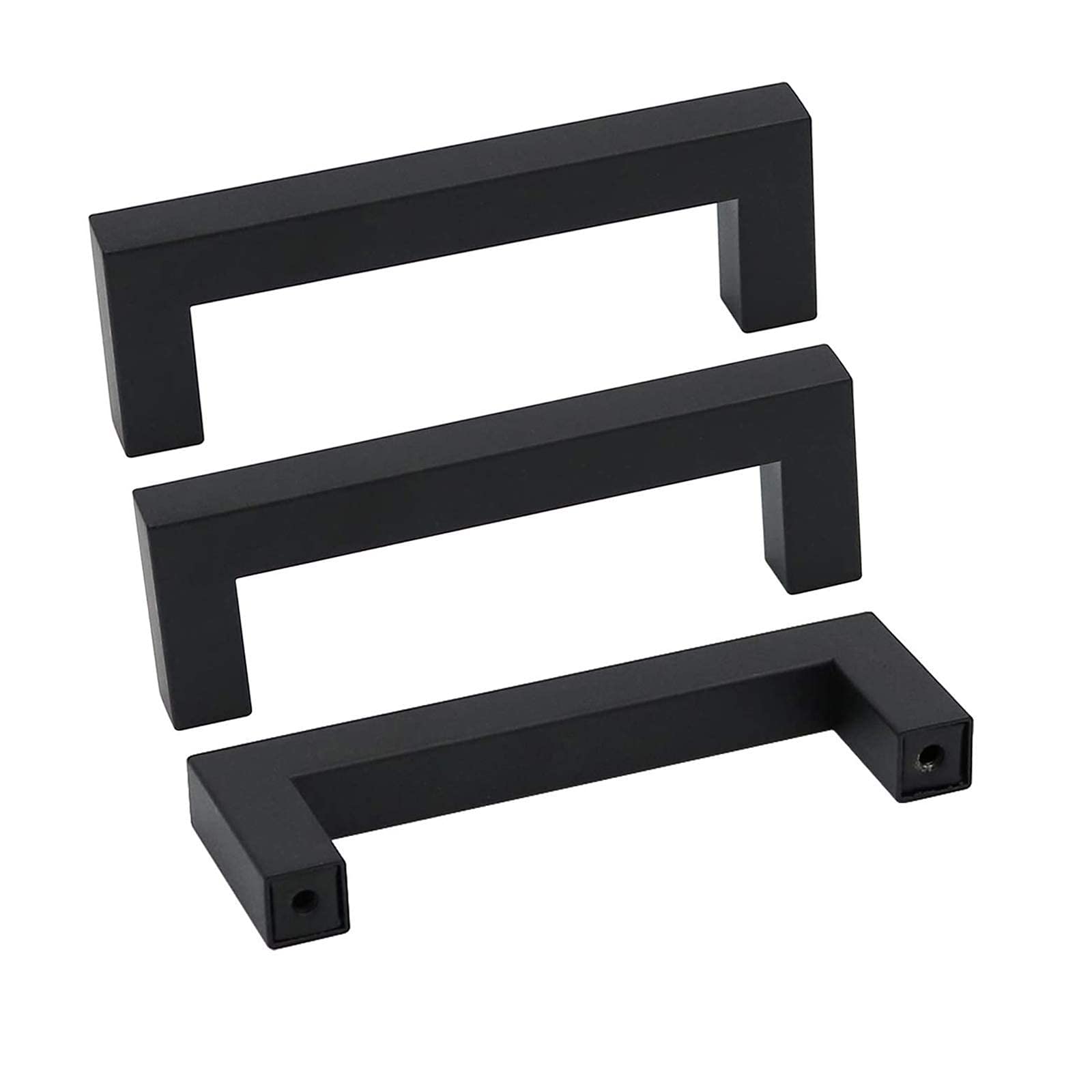 GoldenWarm 2 Pack Black Cabinet Pulls 3-3/4 Inch (96mm) Drawer Handles - Matte Black Stainless Steel Modern Kitchen Cabinet Hardware - Perfect for Kitchen Cabinets, Dressers, Bathroom Vanities & Furniture Upgrades