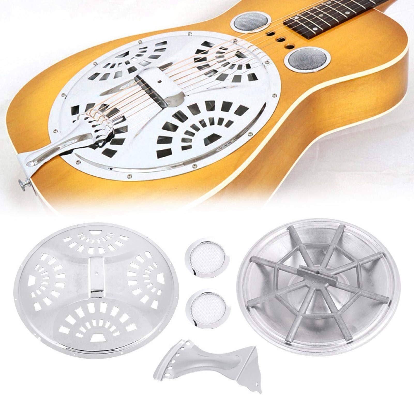 Wosune Replacement Guitar Spider Bridge Set with Tailpiece - Metal Resonator Guitar Bridge for Professionals & Beginners - Perfect for Blues, Slide, and Acoustic Performances
