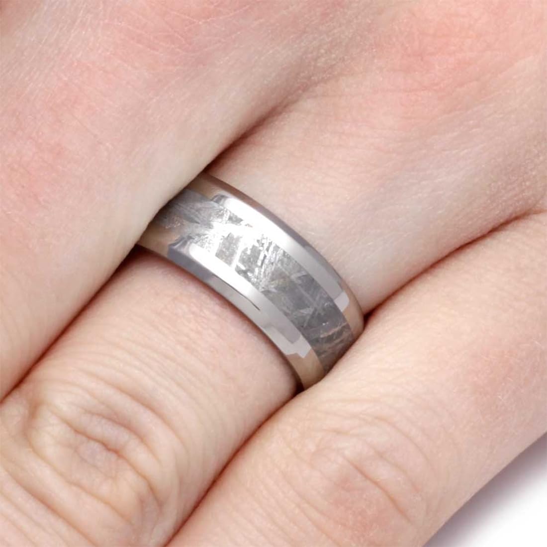 Gibeon Meteorite 8mm Titanium Comfort-Fit Wedding Band for Men & Women - Durable Unisex Titanium Ring for Everyday Wear, Anniversary & Special Occasions