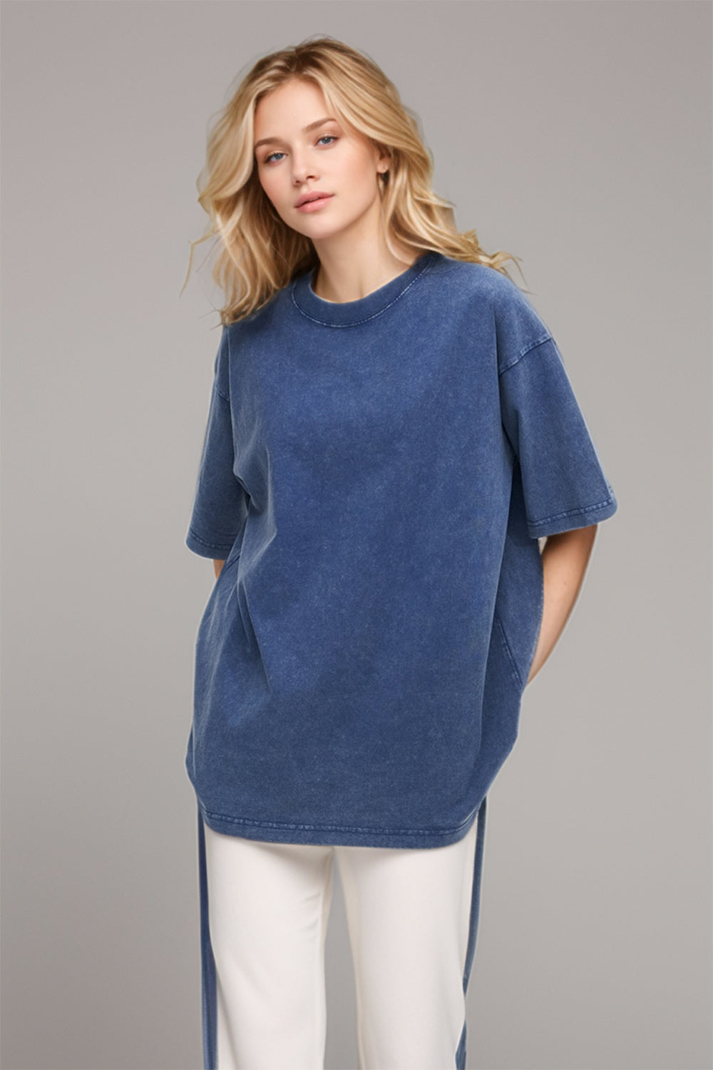 Basic Bae Round Neck Half Sleeve T-Shirt for Women | Casual Cotton Tee | Perfect for Everyday Wear, Outings & Layering