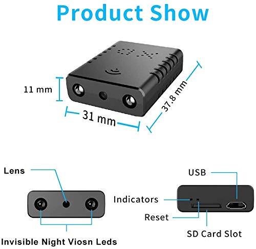 Smallest WiFi Spy Hidden Camera - Mini Wireless HD Indoor Security Camera with Motion Detection, Night Vision & Cloud Storage for iPhone, Android, iPad, PC | Perfect for Home Monitoring, Baby/Nanny Cam & Office Surveillance
