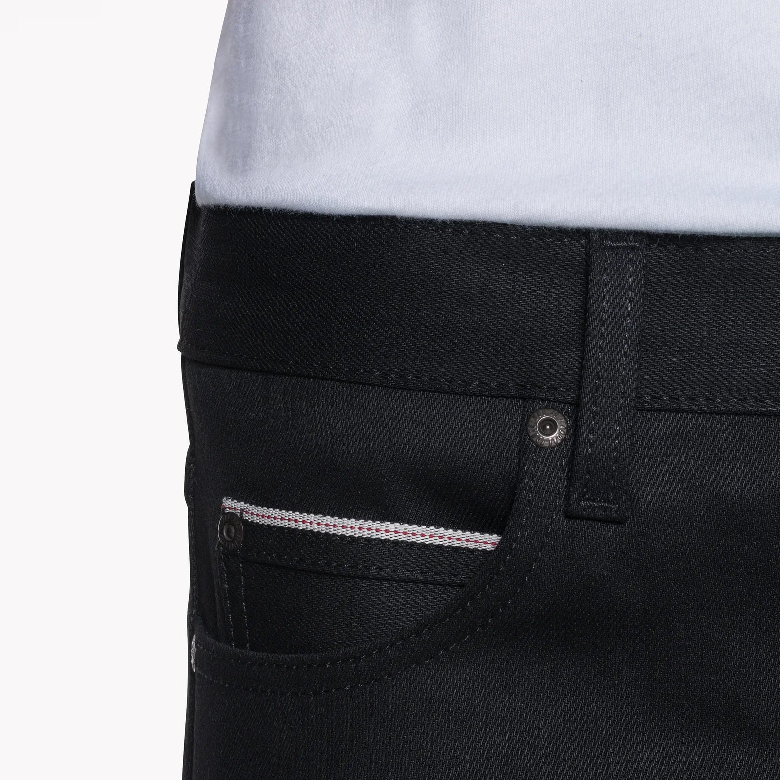 Naked & Famous Black Cobra Stretch Selvedge Denim Jeans - Weird Guy Fit for Men | Raw Japanese Selvedge Jeans | Perfect for Casual Wear & Street Style