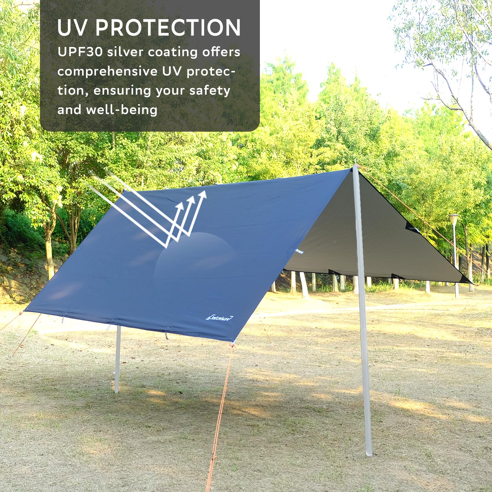Clostnature Waterproof Camping Tarp - Ultralight Hammock Rain Fly & Heavy Duty Tent Shelter for Backpacking, Hiking | Lightweight Outdoor Gear for Rain Protection, Picnics & Emergency Survival