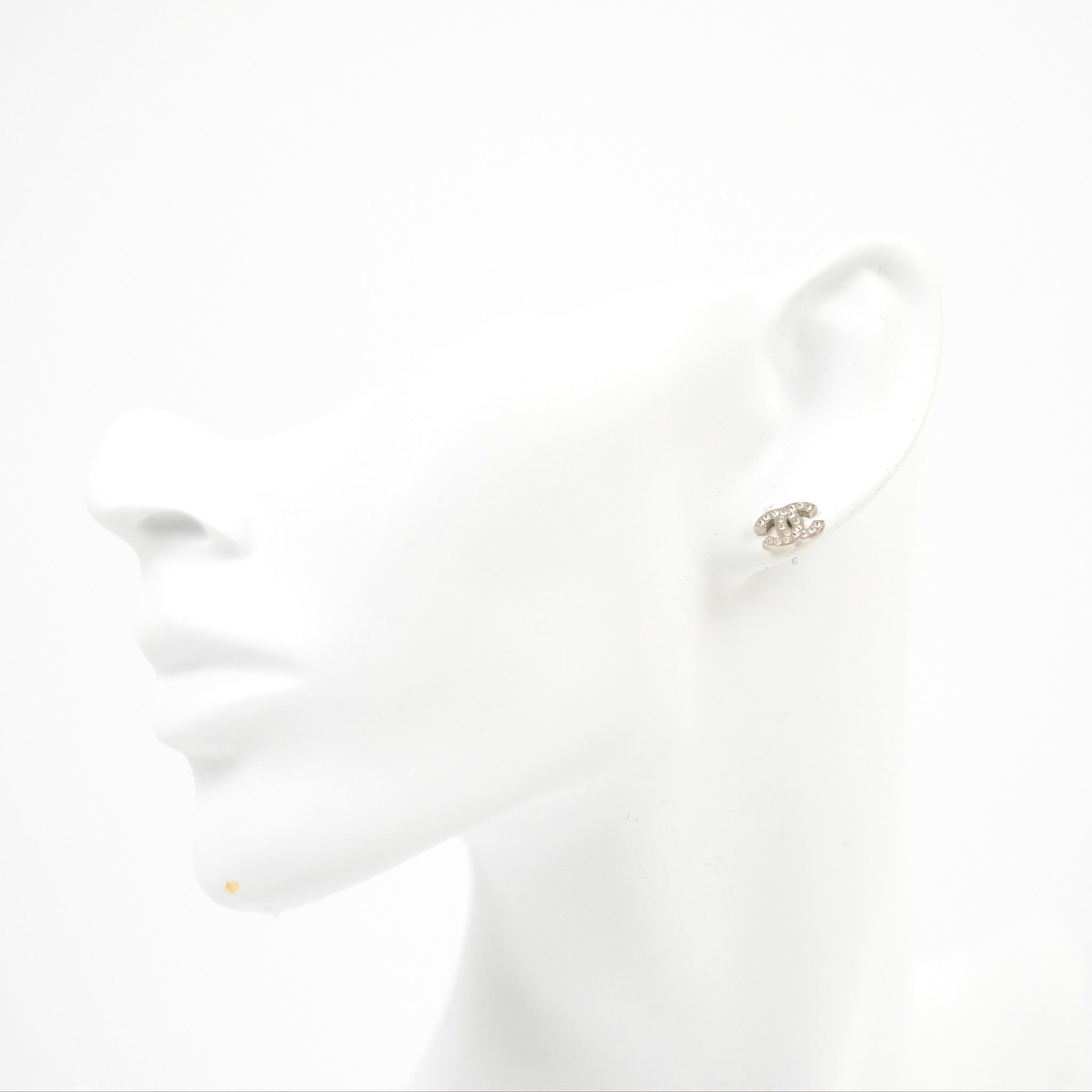 Chanel CC Crystal Earrings for Women - Silver Tone Fashion Jewelry | Elegant Gift for Birthday, Anniversary & Special Occasions