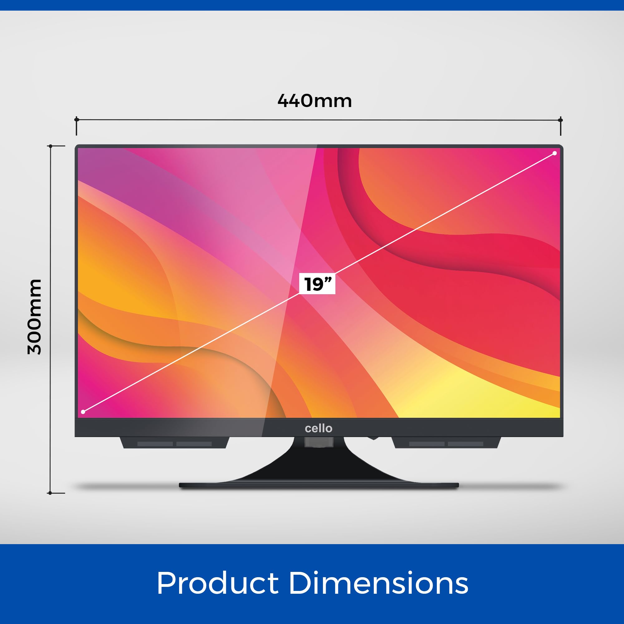 Cello C1924WSF 12V 19-Inch Smart Frameless TV with Built-in DVD, Ultrafast WebOS, Freeview Play, Pitch Perfect Speakers, Bluetooth, Netflix | Compact TV for Motorhomes, Caravans, and Small Spaces | Made in the UK
